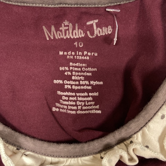 Matilda Jane Gypsy Blue Maya Dress Maroon Tank Dress size 10 - Picture 7 of 7